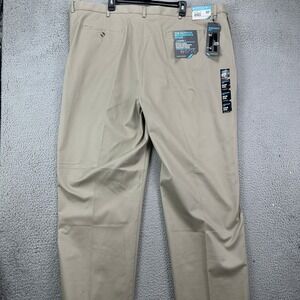 Savane Mens Ultimate Performance Chino Pants 50X34‎ Big Tall Beige Straight NEW